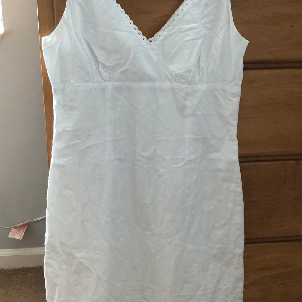 Lilly Pulitzer white cotton eyelet fully lined dress size 8